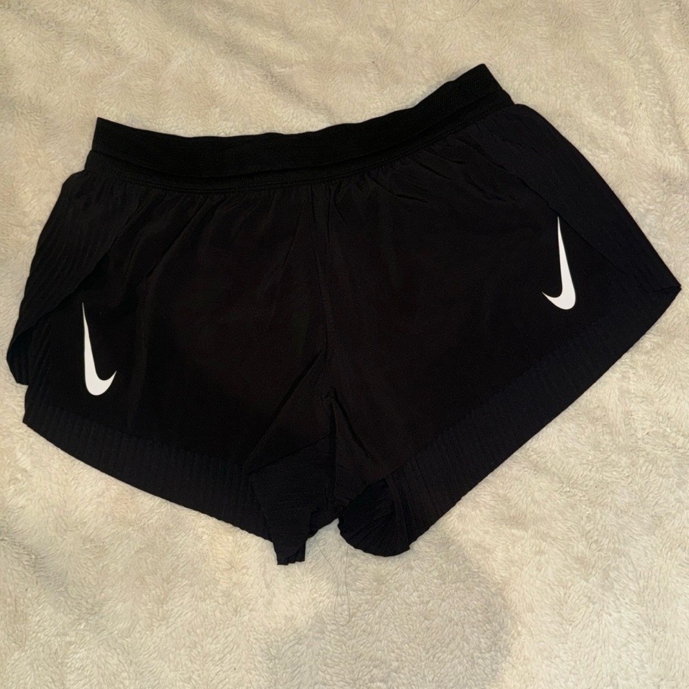 S Nike aeroswift black split shorts
